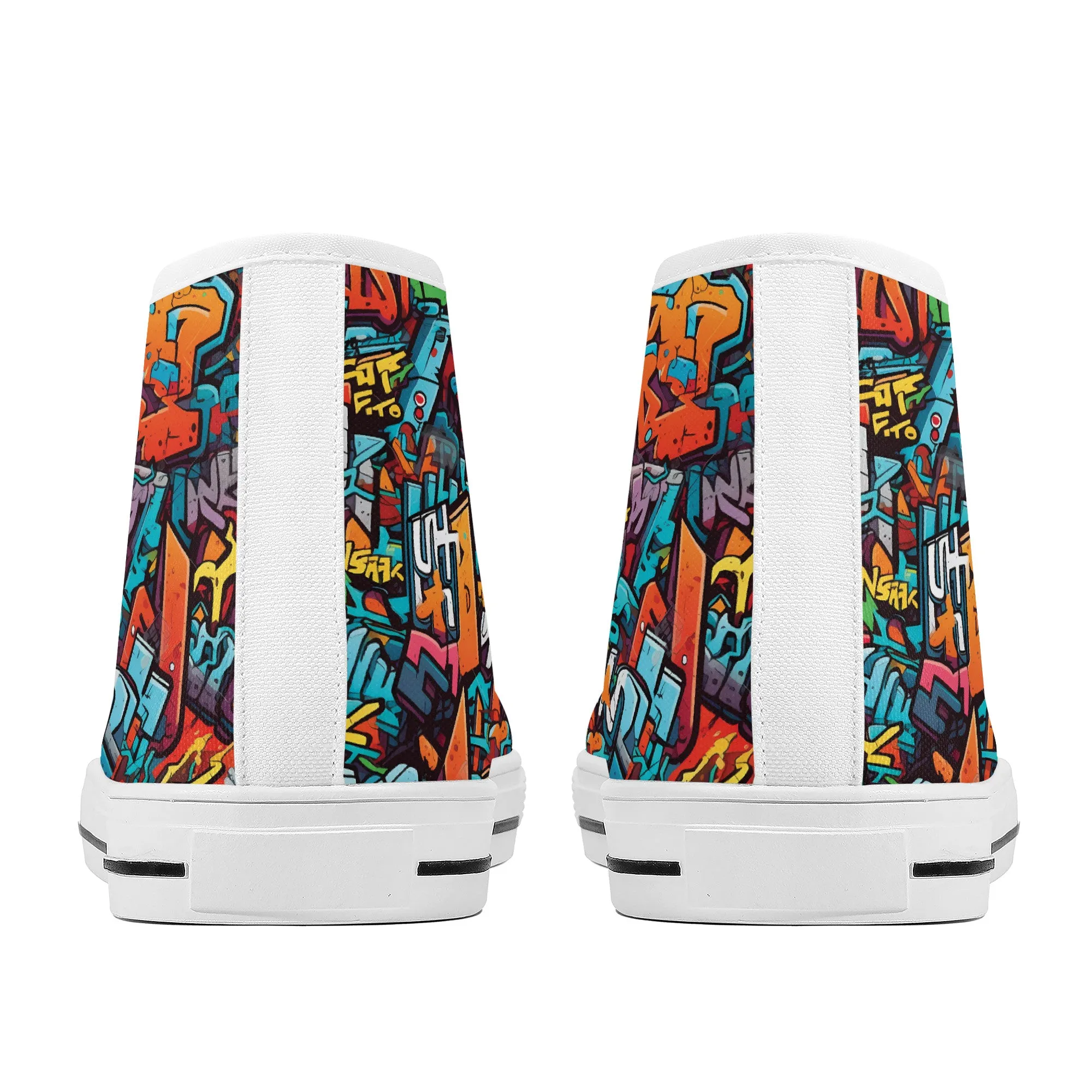 3D Abstract Street Art Graffiti  Converse Style High Tops