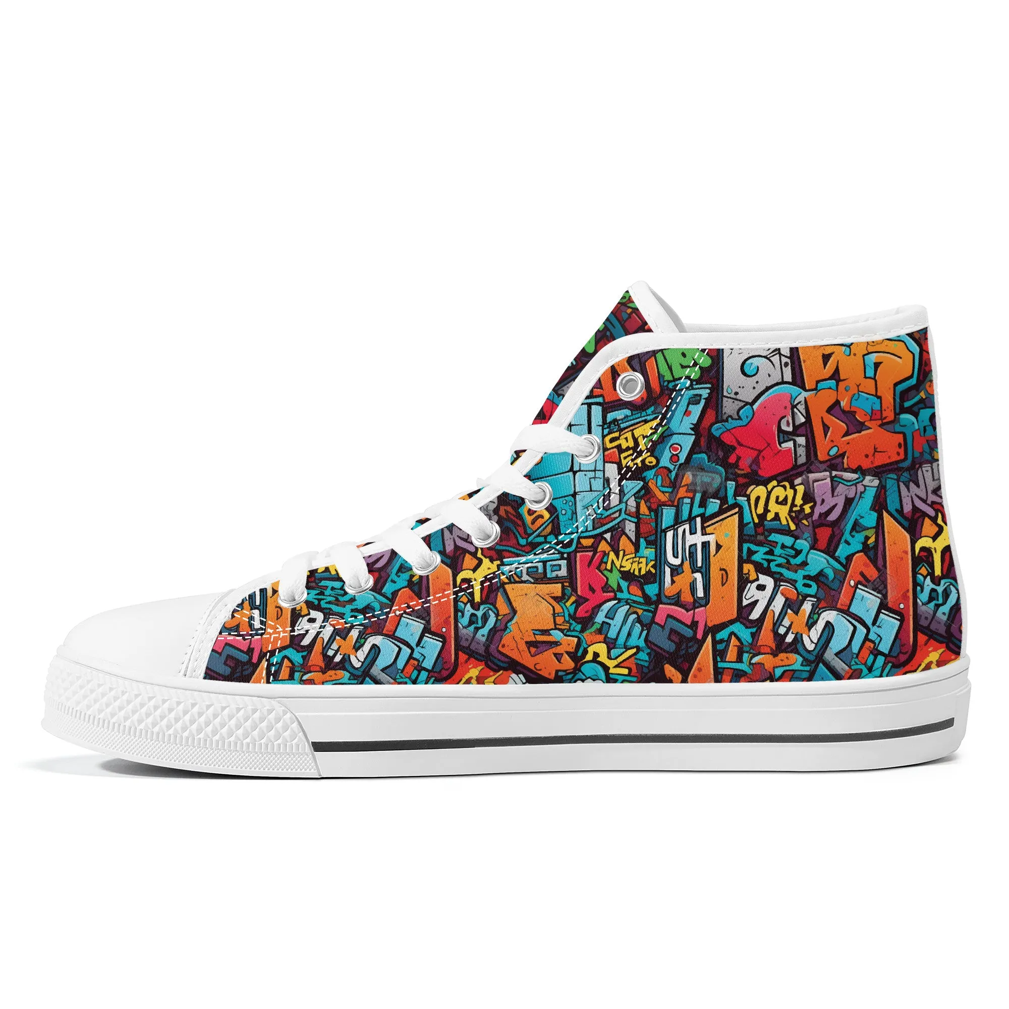 3D Abstract Street Art Graffiti  Converse Style High Tops