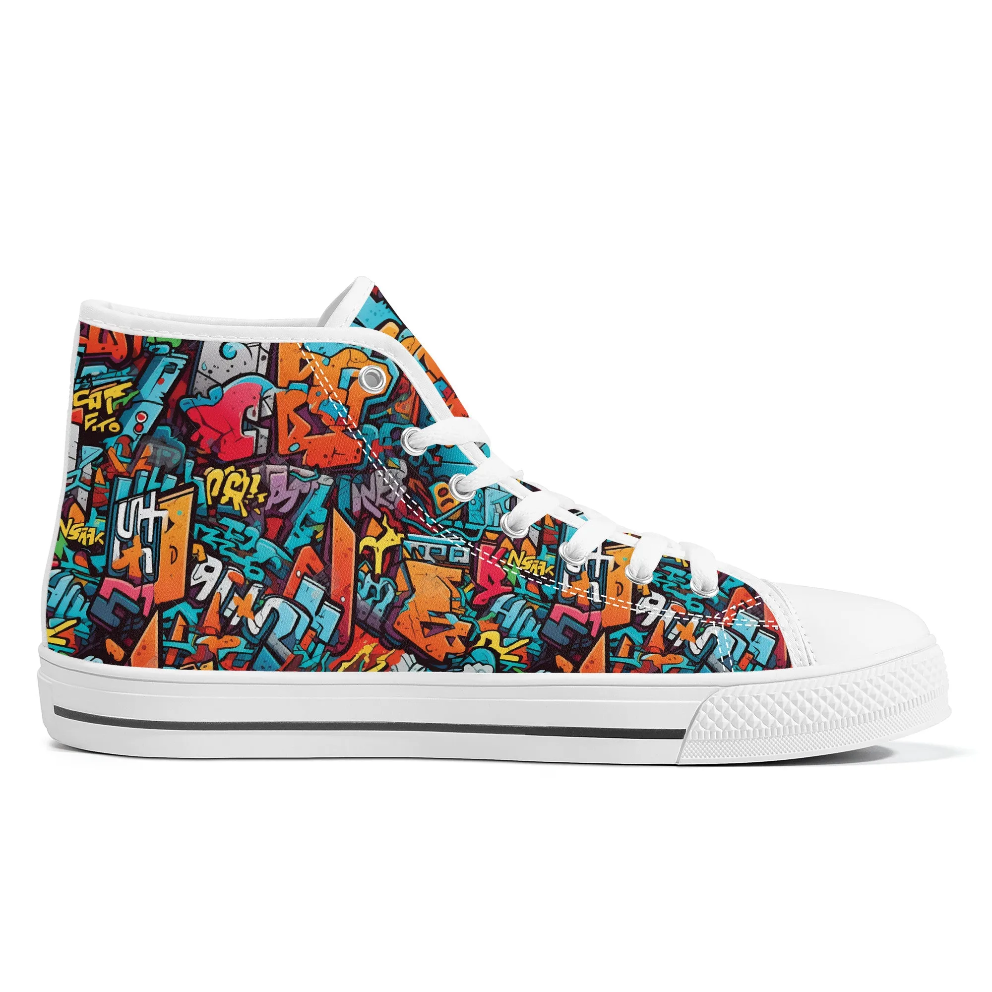 3D Abstract Street Art Graffiti  Converse Style High Tops