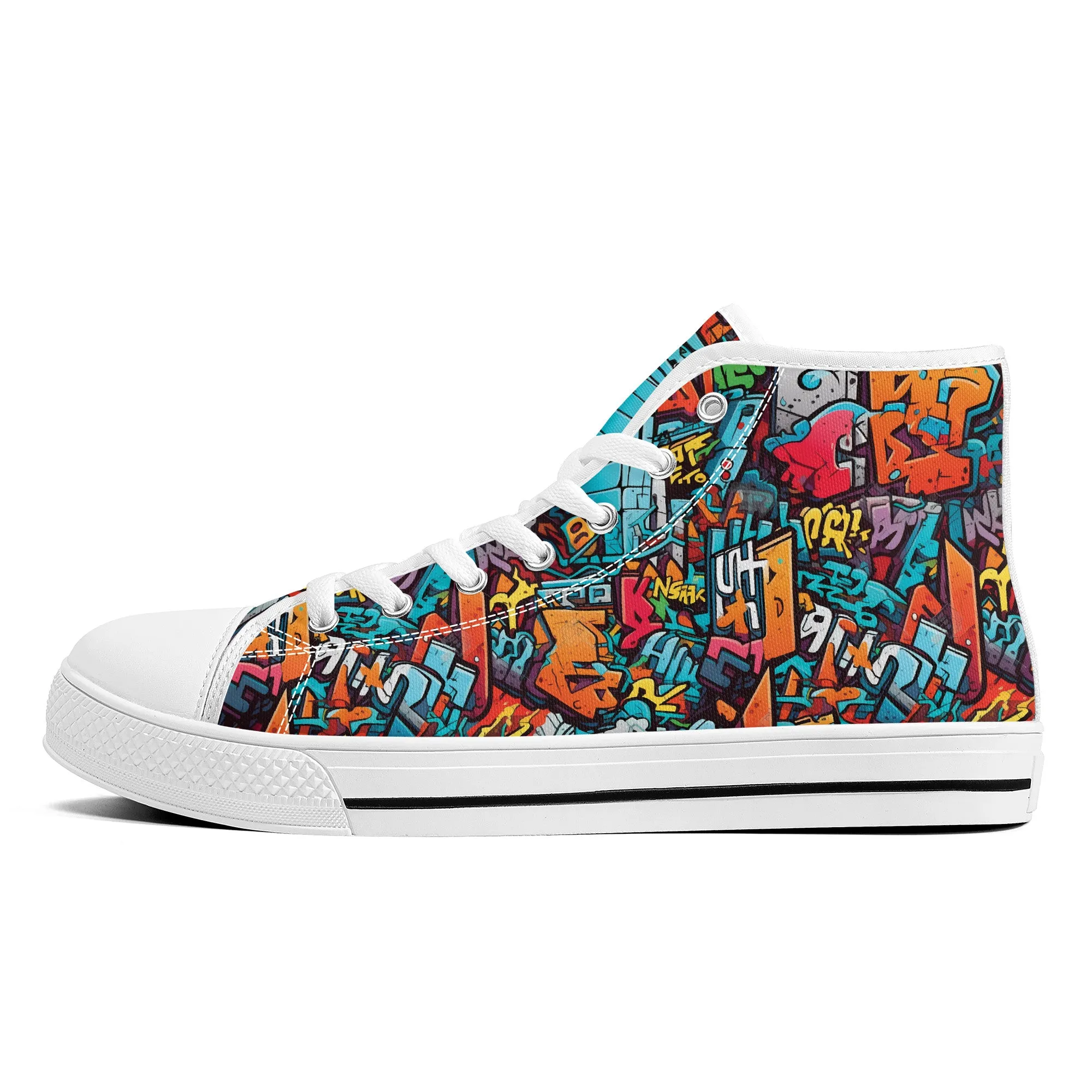 3D Abstract Street Art Graffiti  Converse Style High Tops