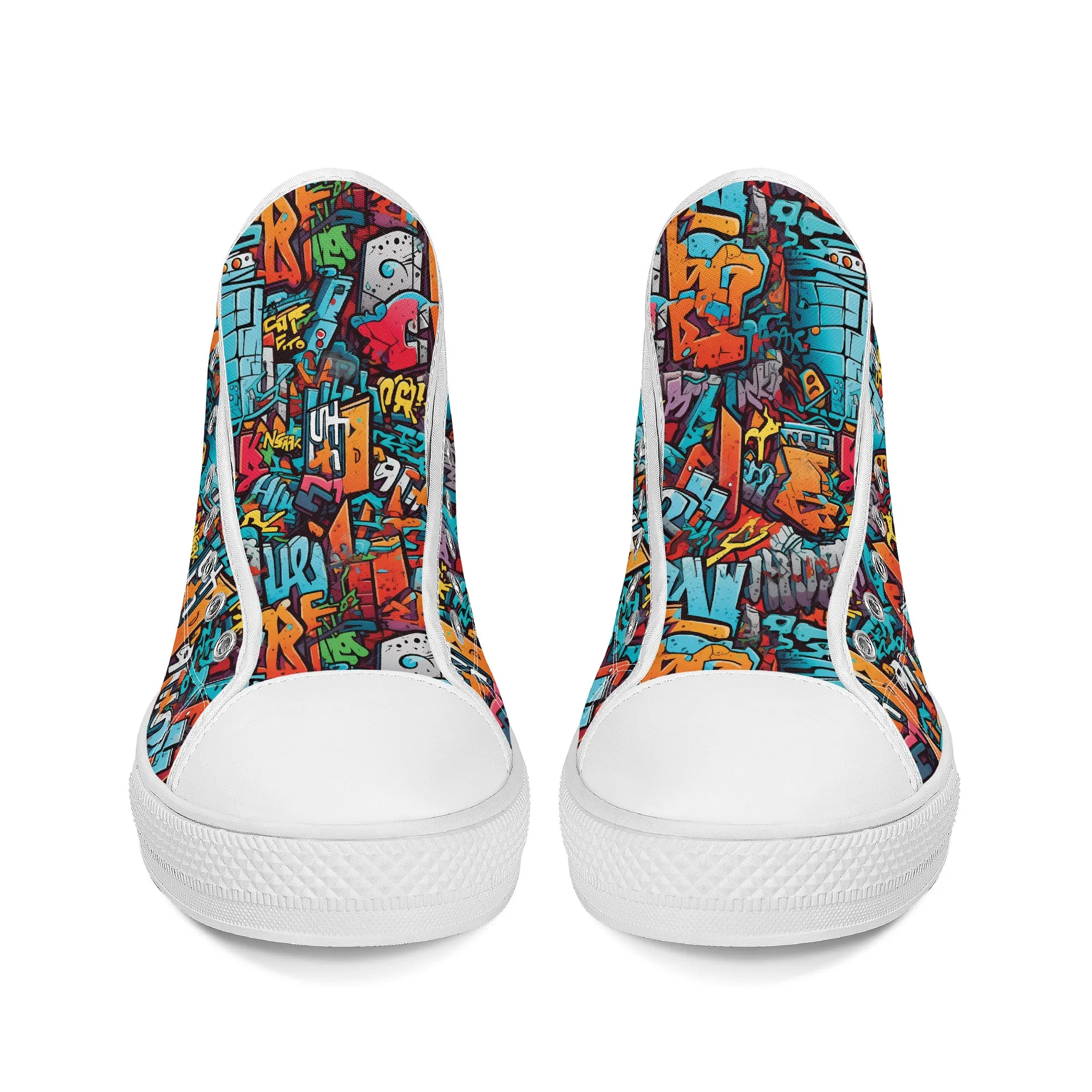 3D Abstract Street Art Graffiti  Converse Style High Tops