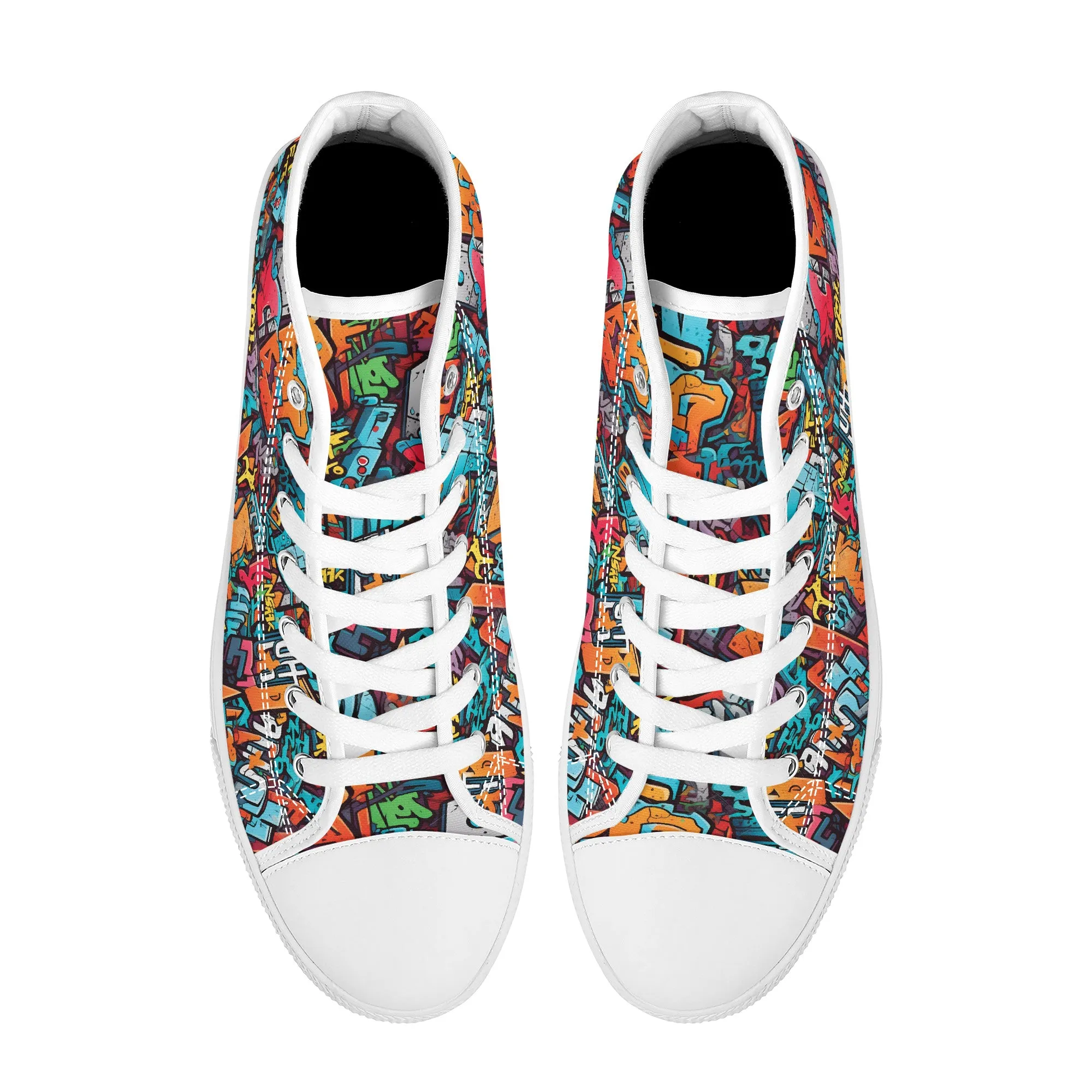 3D Abstract Street Art Graffiti  Converse Style High Tops