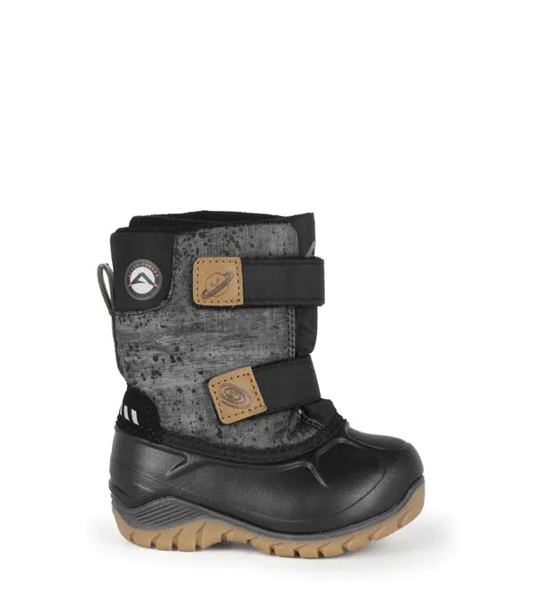 Acton Toddler Funky Black & Gray Winter Boots with Removable Felt -40°F / -40°C