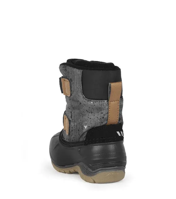 Acton Toddler Funky Black & Gray Winter Boots with Removable Felt -40°F / -40°C