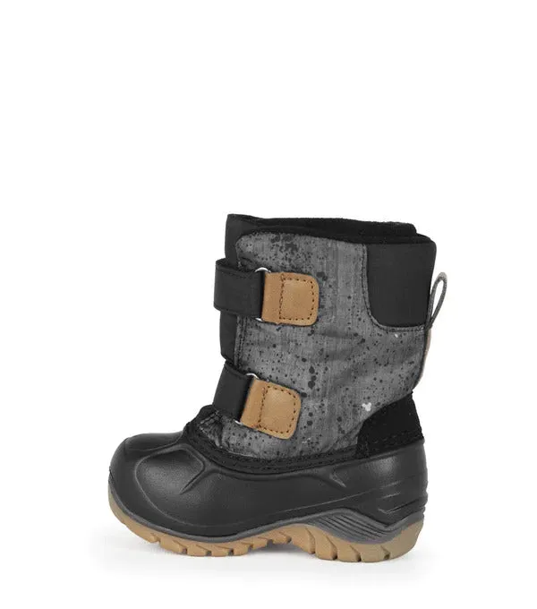 Acton Toddler Funky Black & Gray Winter Boots with Removable Felt -40°F / -40°C