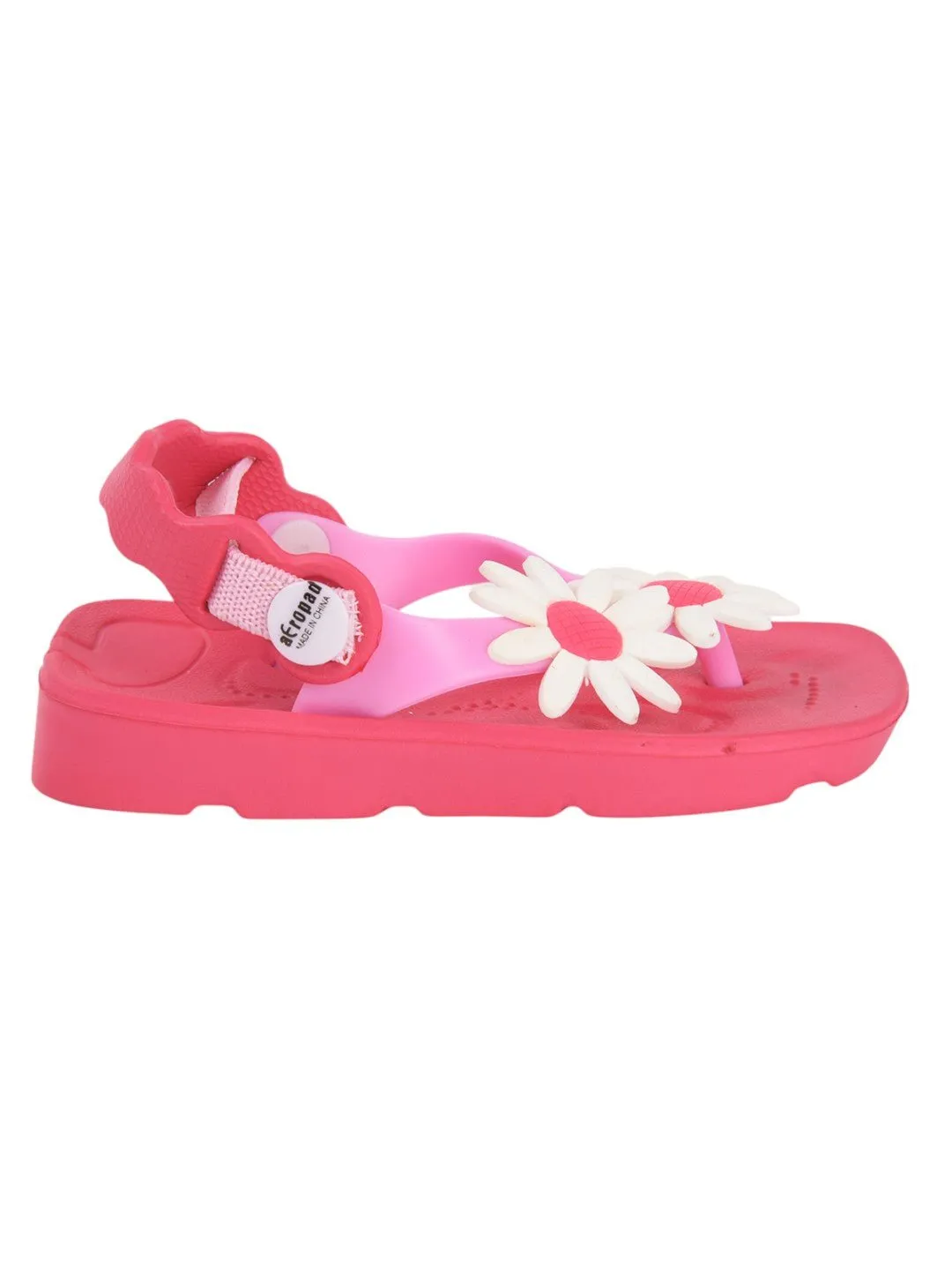 Adorable Daisy Design Sandals for Girls - Fuchsia and Pink