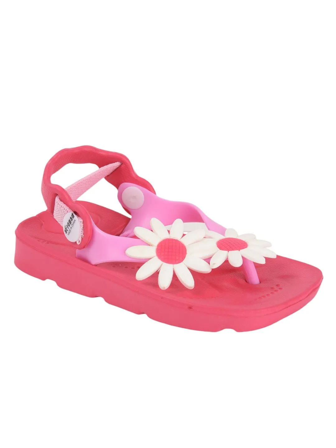 Adorable Daisy Design Sandals for Girls - Fuchsia and Pink