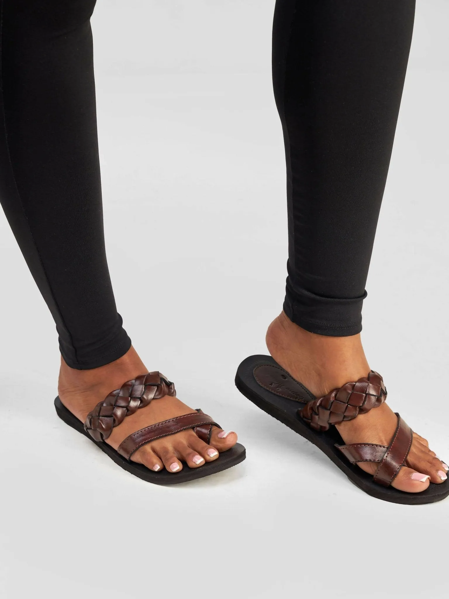 Biba Trends Collections Nailah Criss Cross Braided Sandals - Brown