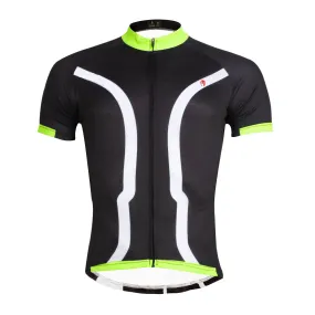 Black Green Men's Cycling Short Sleeve Bicycling Jersey Summer NO.027