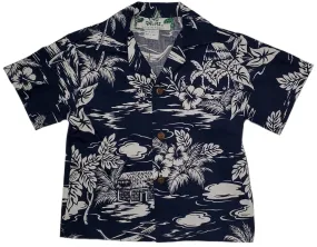 Boys Hawaiian Shirt Love Shack Navy