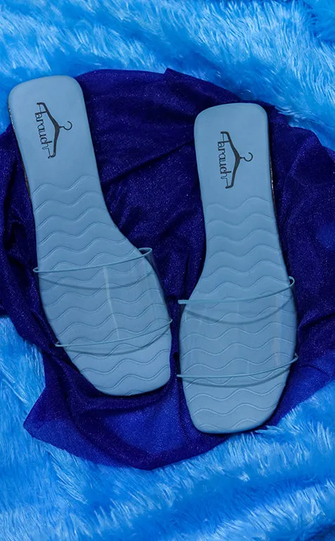 Brauch Blue Transparent Patterned Flats