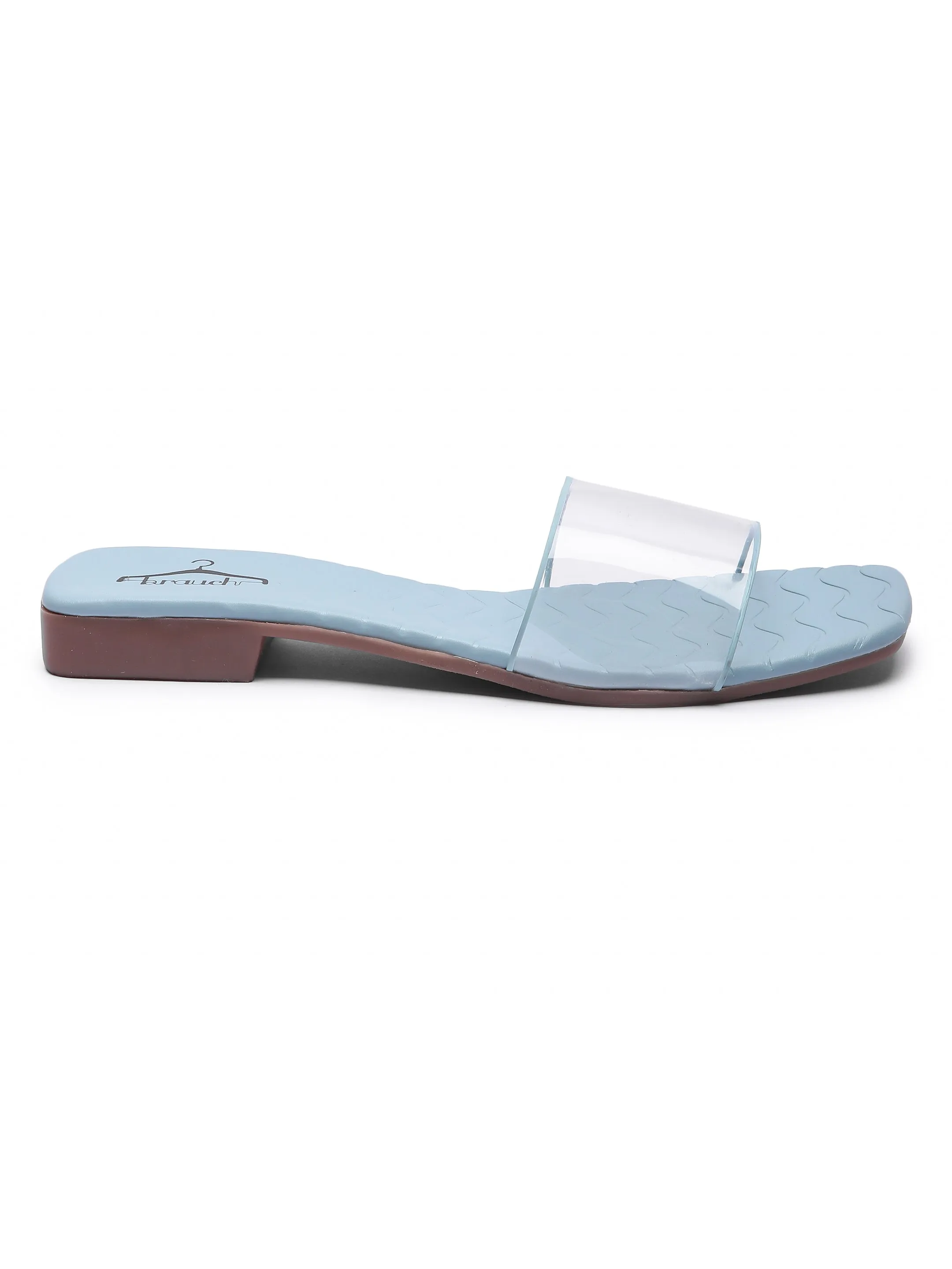 Brauch Blue Transparent Patterned Flats