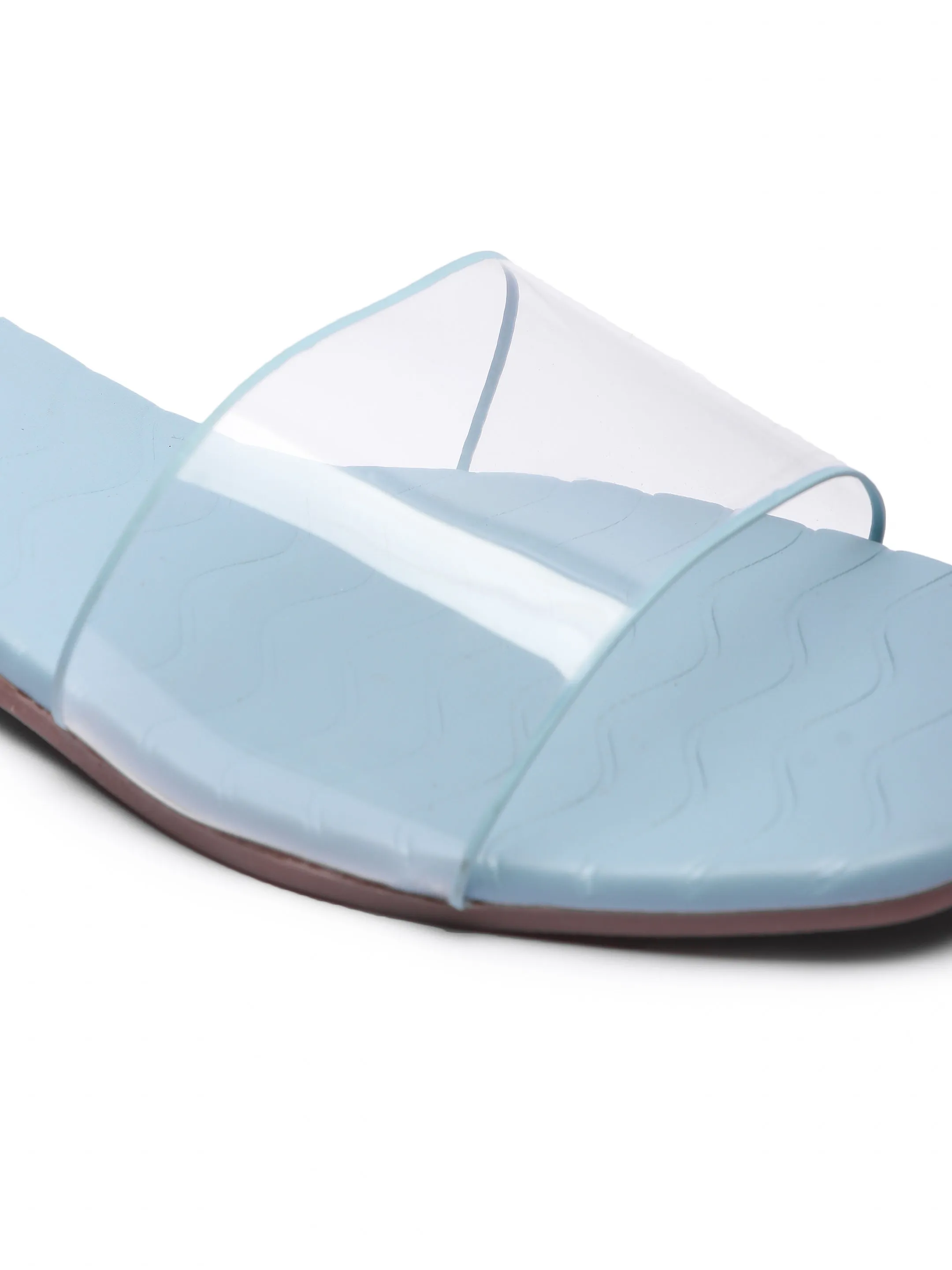 Brauch Blue Transparent Patterned Flats