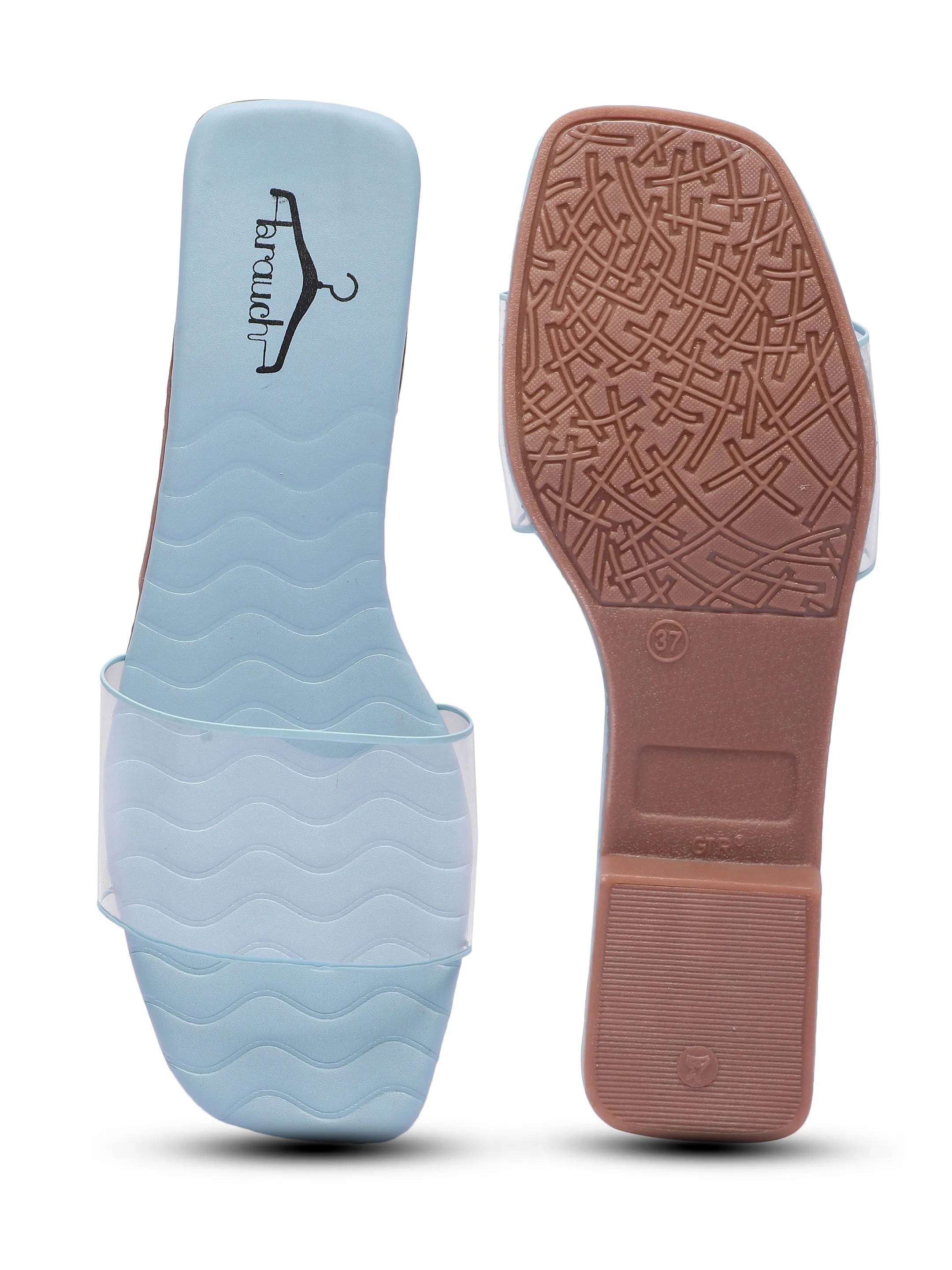 Brauch Blue Transparent Patterned Flats