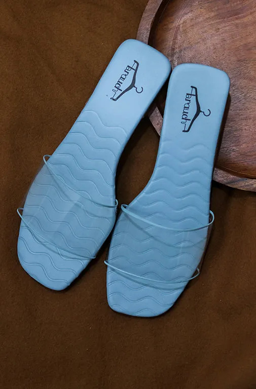 Brauch Blue Transparent Patterned Flats