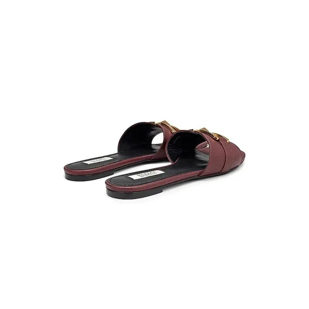Burgundy Sliders With Gold Embellishment