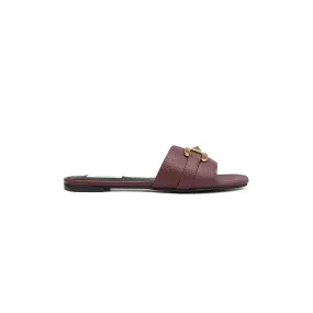 Burgundy Sliders With Gold Embellishment