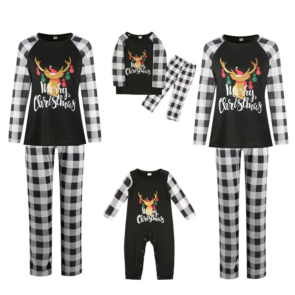 Cartoon Reindeer Family Matching Pajama Set