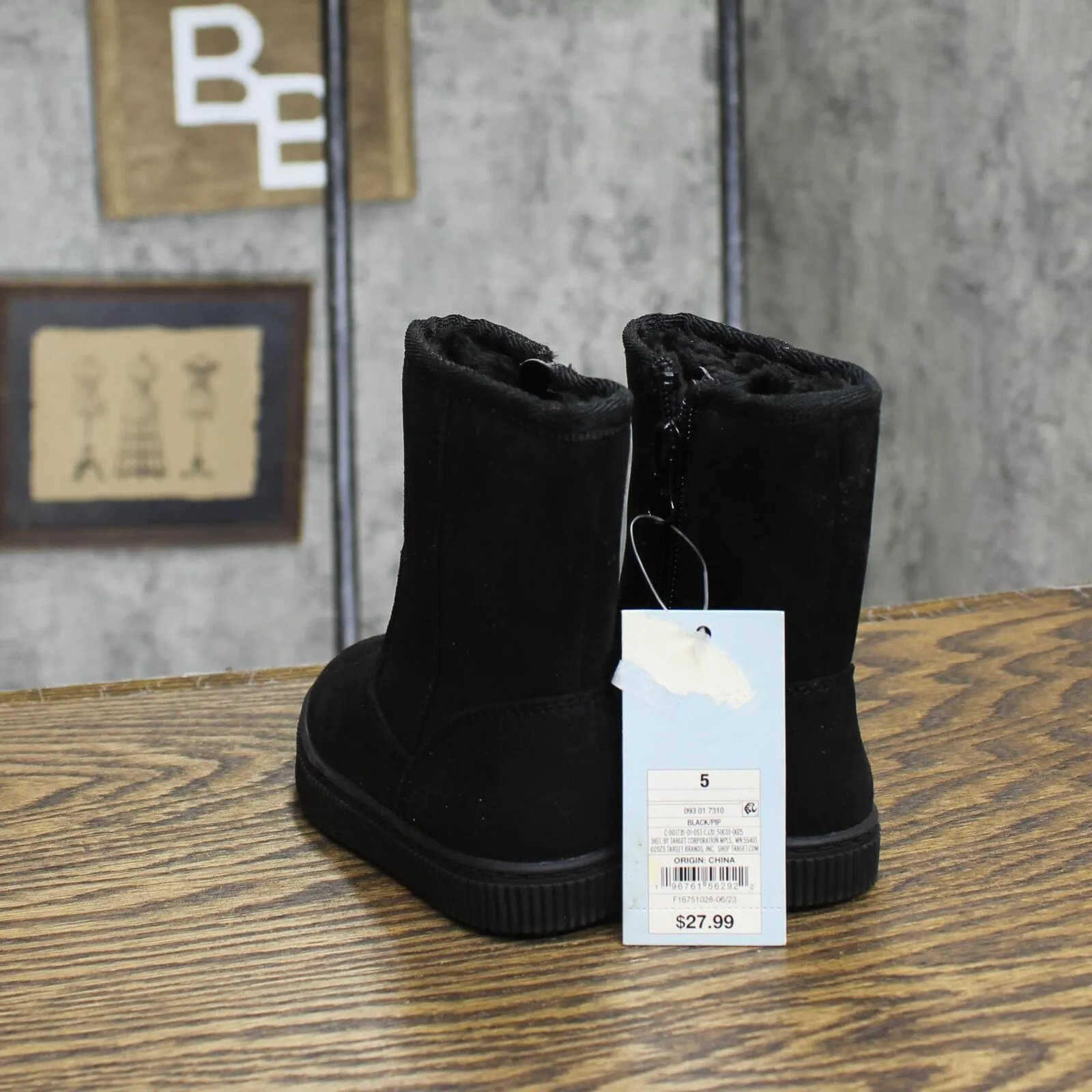 Cat & Jack Toddler Girls Pip Shearling Style Boots 88435631 Black 5T