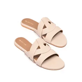 Chalk Flat Cross-Strap Sandals