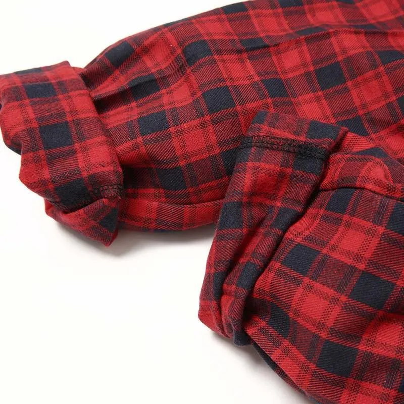Christmas Plaid Antler Print Family Matching Pajamas Sets