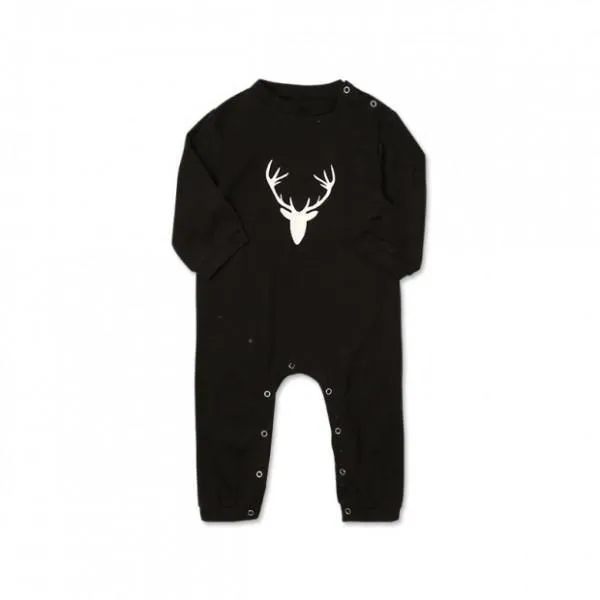 Christmas Plaid Antler Print Family Matching Pajamas Sets