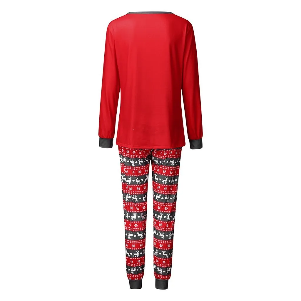 Christmas Reindeer Patterned Family Matching Pajamas Set