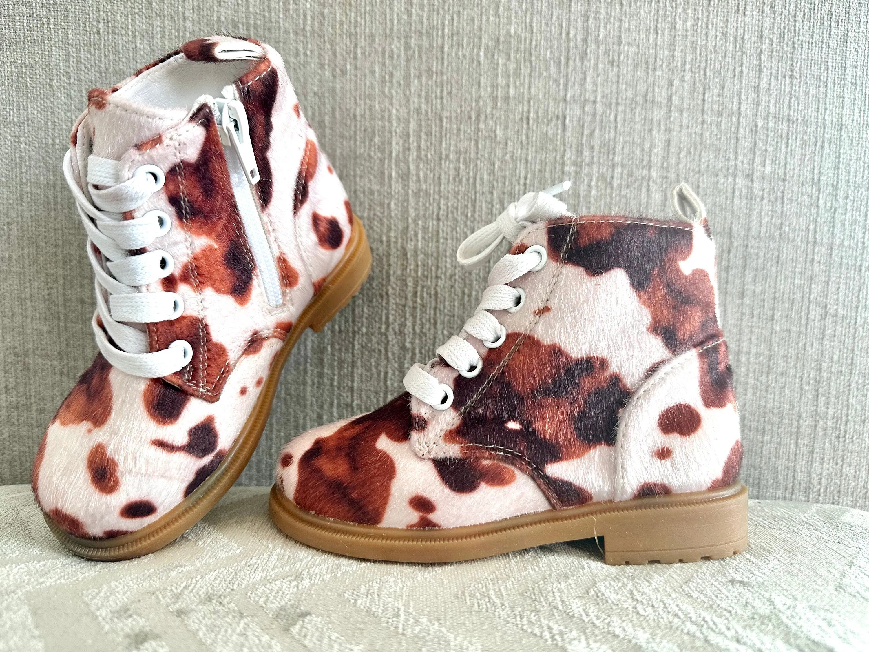 COW print BOOTS Toddler | Western Brown Cow Print Boots Kids, Cowboy Boots size 7