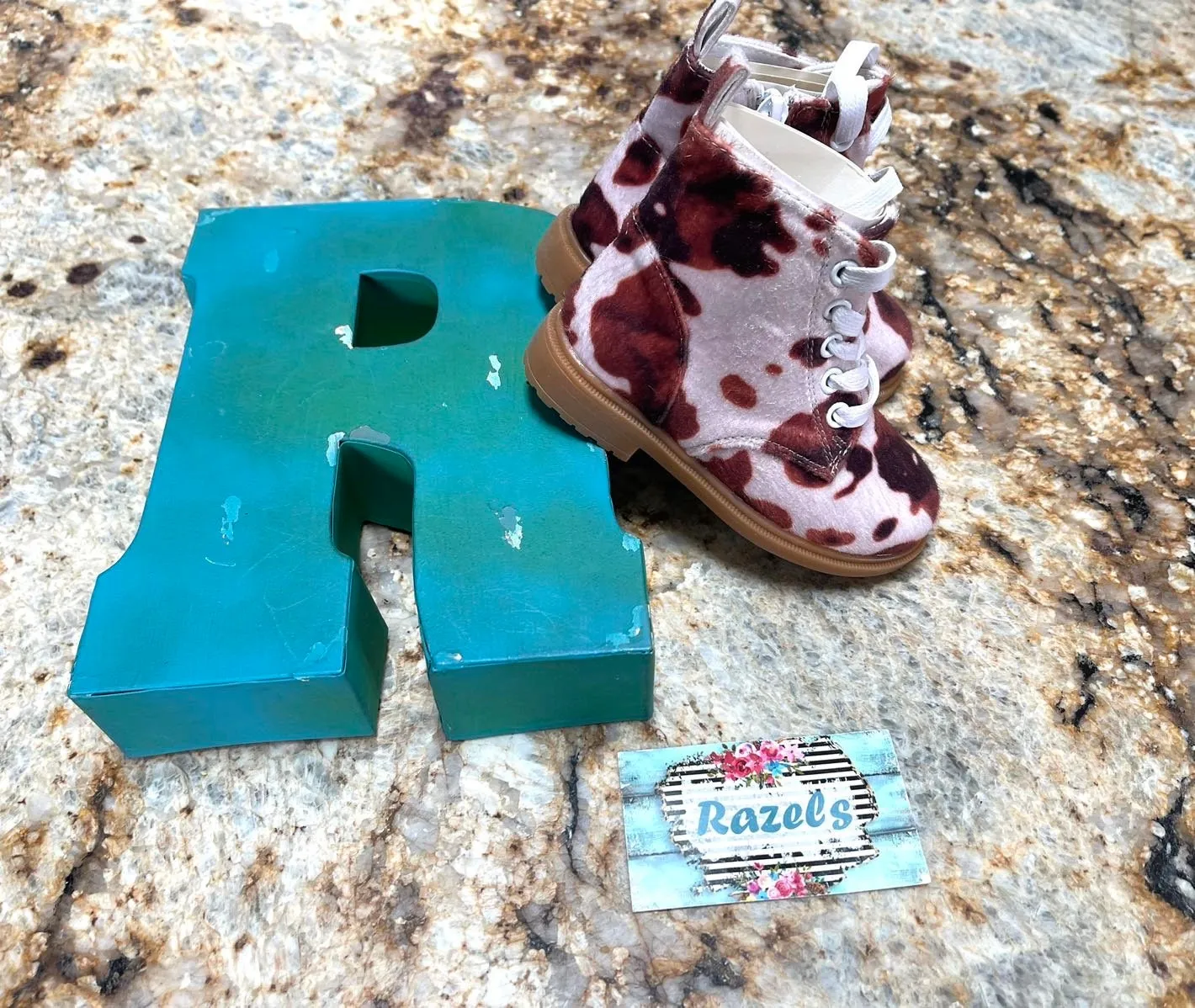 COW print BOOTS Toddler | Western Brown Cow Print Boots Kids, Cowboy Boots size 7