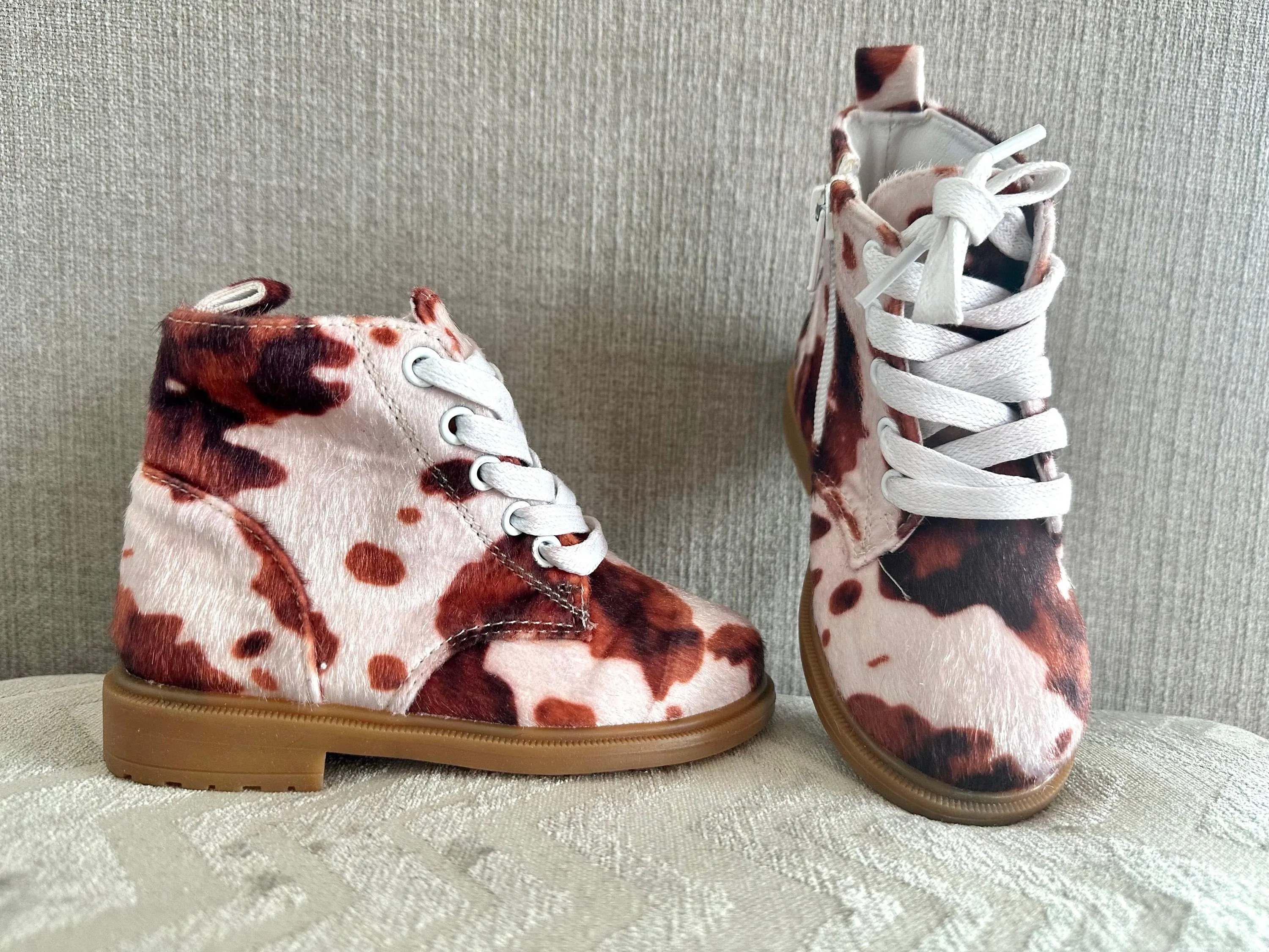 COW print BOOTS Toddler | Western Brown Cow Print Boots Kids, Cowboy Boots size 7