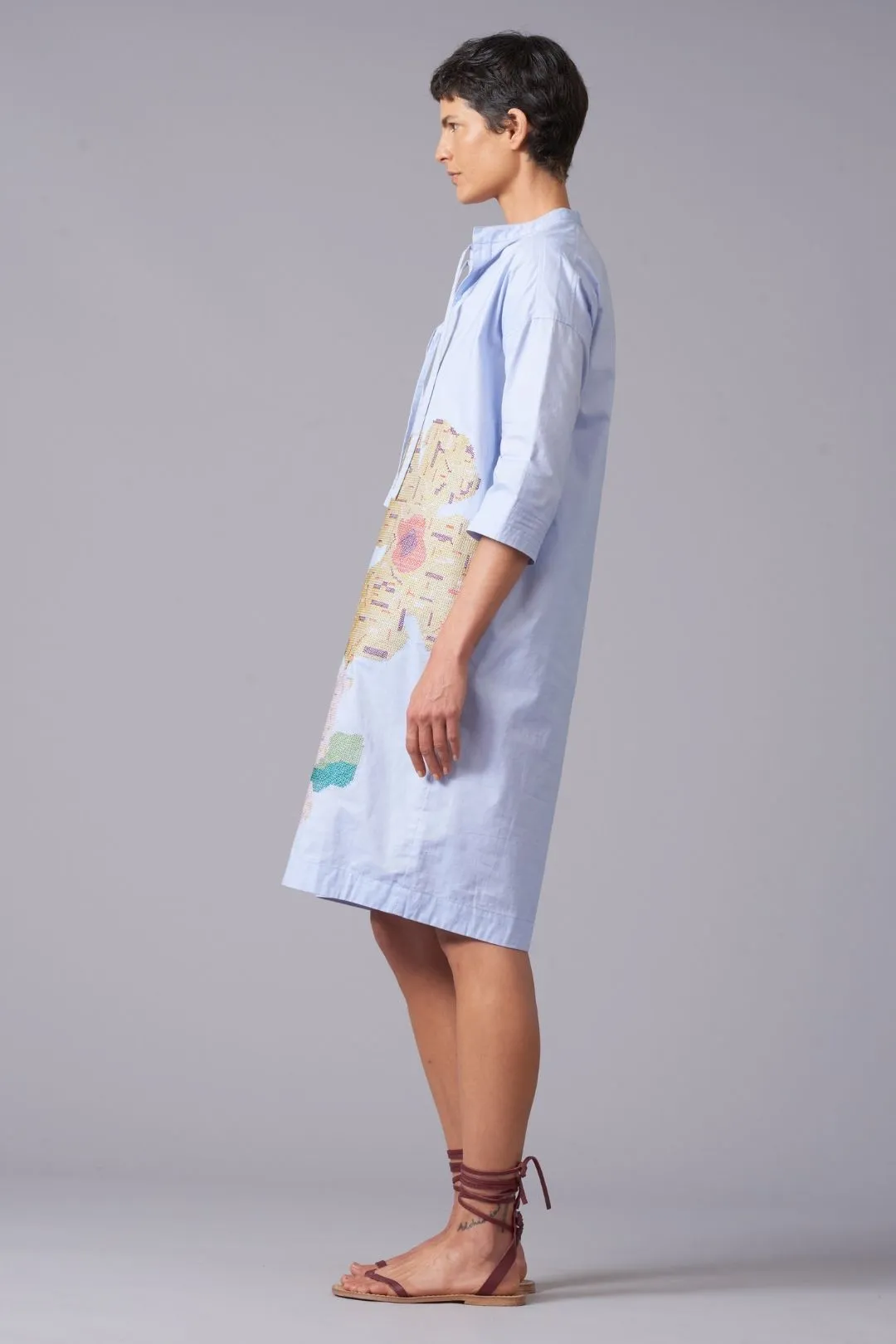 Cross Stitch Chambray Tunic Dress