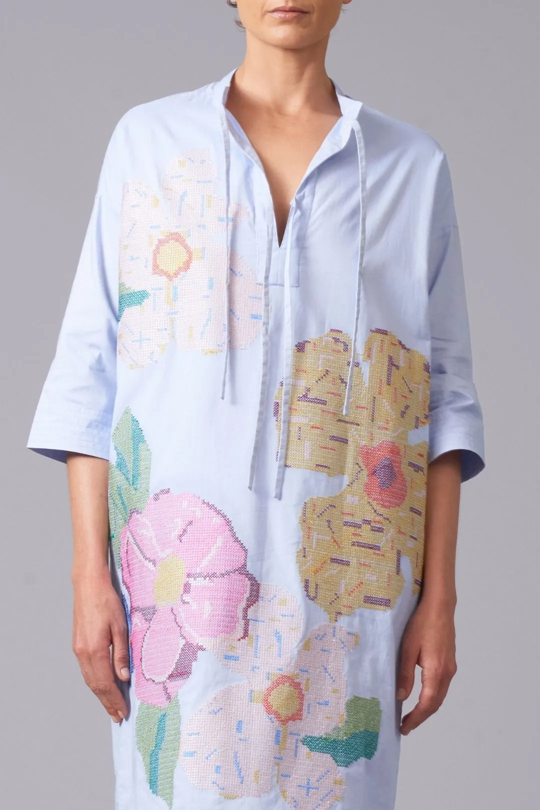 Cross Stitch Chambray Tunic Dress