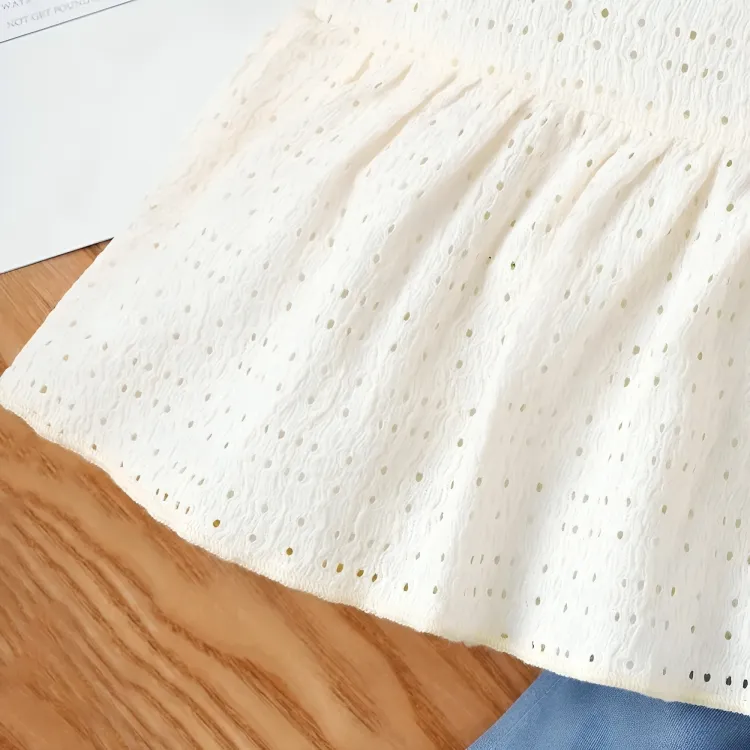 Cute White Summer Top Outfit Set