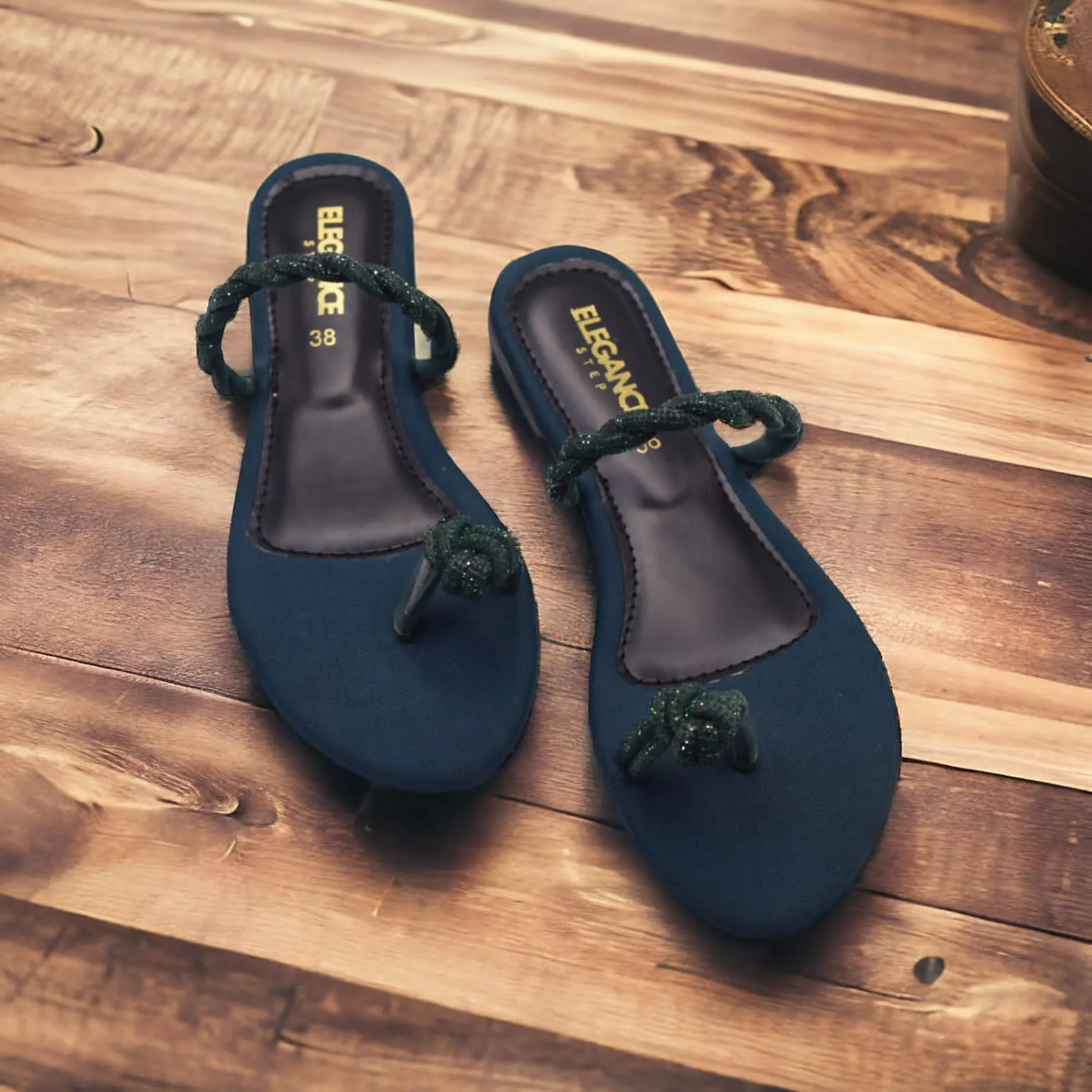 Emerald Knot Satin Sandals