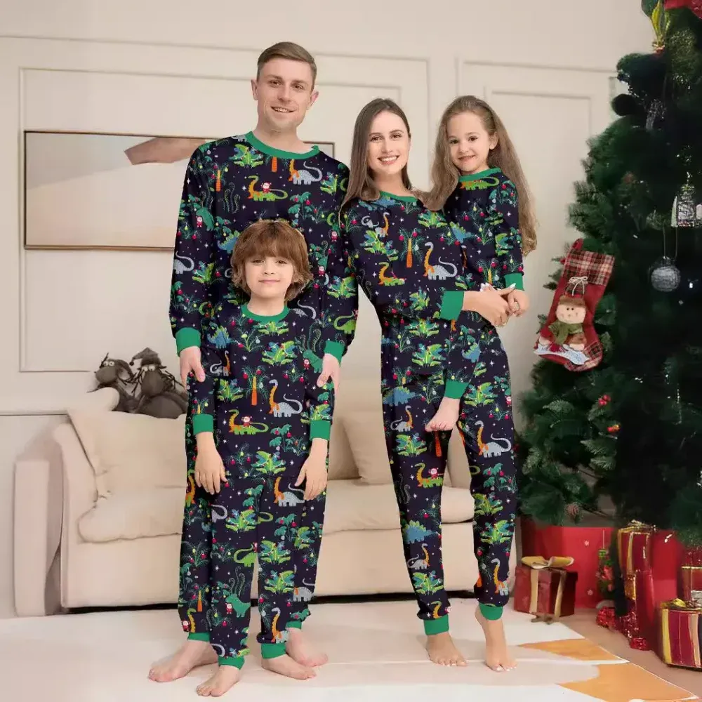 Family Matching Dinosaur Print Family Look Pajama Set