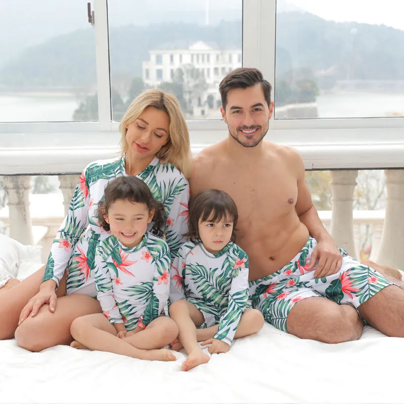 Family Matching Tropical Nature Printed Swimsuits