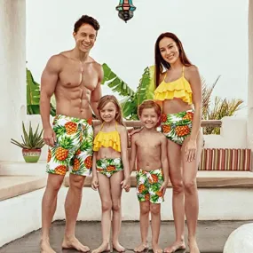 Family Matching Two Pieces Ruffle Bikini Set Bathing Suits