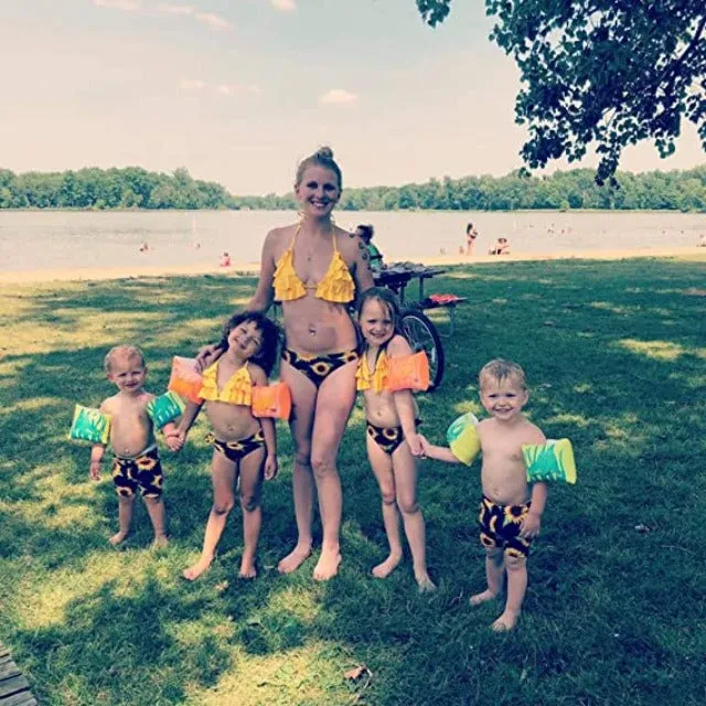 Family Matching Two Pieces Ruffle Bikini Set Bathing Suits