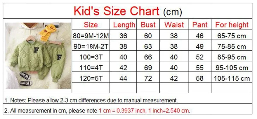 Fashion Spring Baby Kids Jackets Pants Sets 2pcs Fall Coat Warm Trousers Toddler Infant Clothes Suit Children Costume