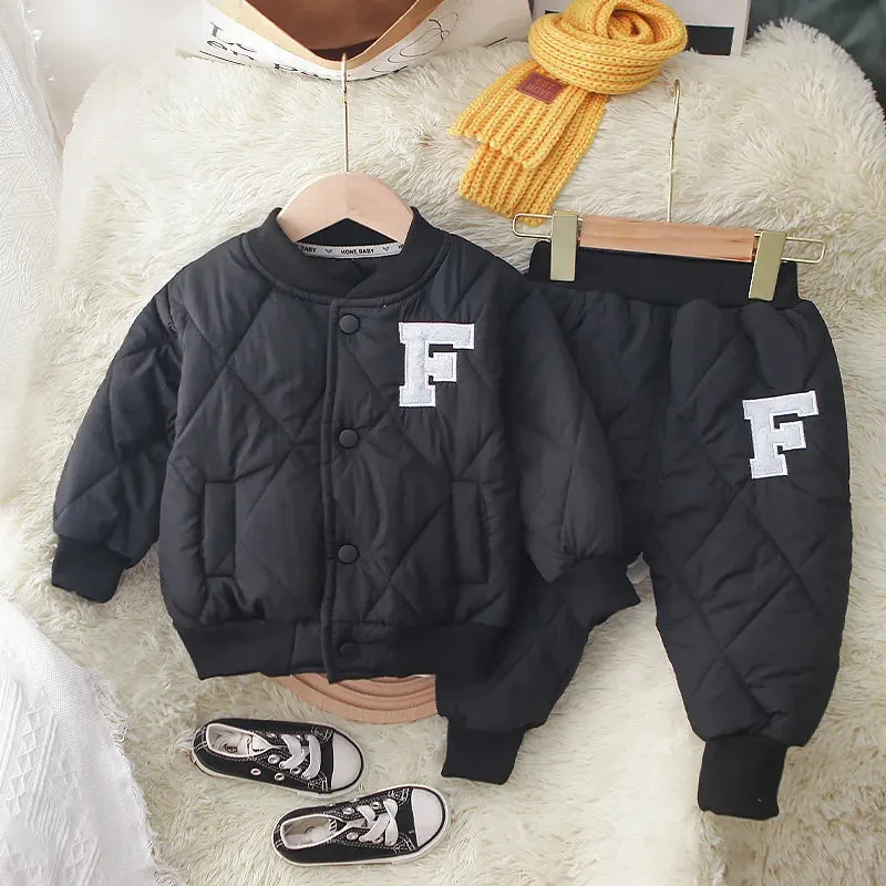 Fashion Spring Baby Kids Jackets Pants Sets 2pcs Fall Coat Warm Trousers Toddler Infant Clothes Suit Children Costume