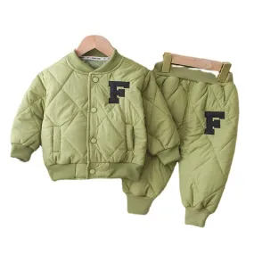 Fashion Spring Baby Kids Jackets Pants Sets 2pcs Fall Coat Warm Trousers Toddler Infant Clothes Suit Children Costume