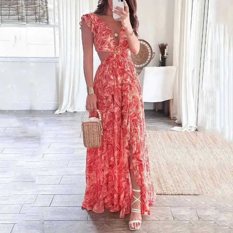 Fiora - Elegant Floral Print Summer Dress for Women