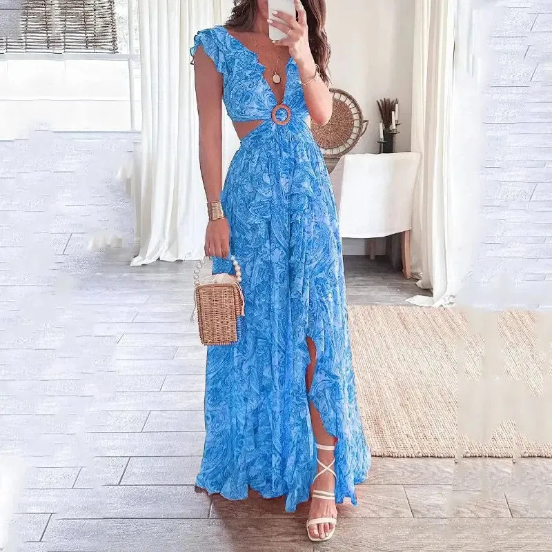 Fiora - Elegant Floral Print Summer Dress for Women