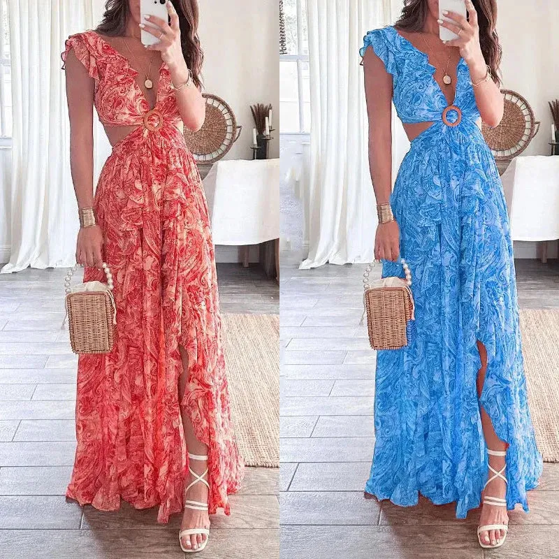 Fiora - Elegant Floral Print Summer Dress for Women