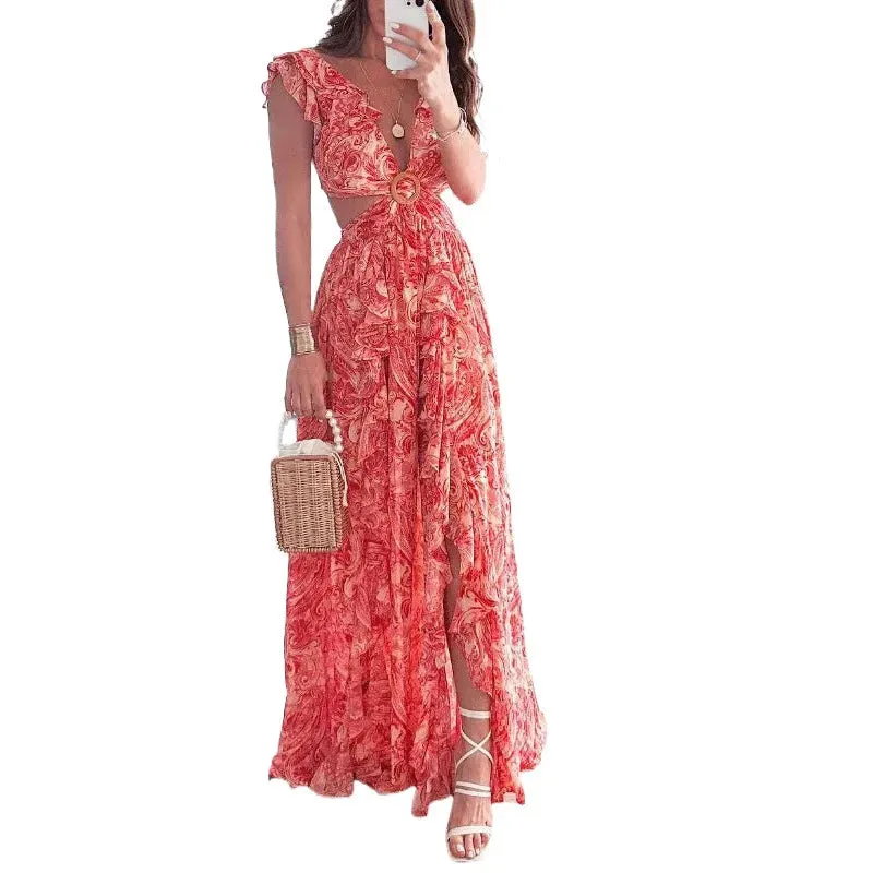 Fiora - Elegant Floral Print Summer Dress for Women
