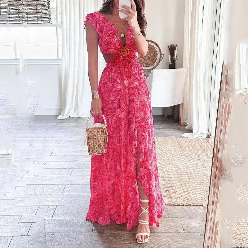 Fiora - Elegant Floral Print Summer Dress for Women