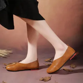 Flexible Spring Casual Leather Flats