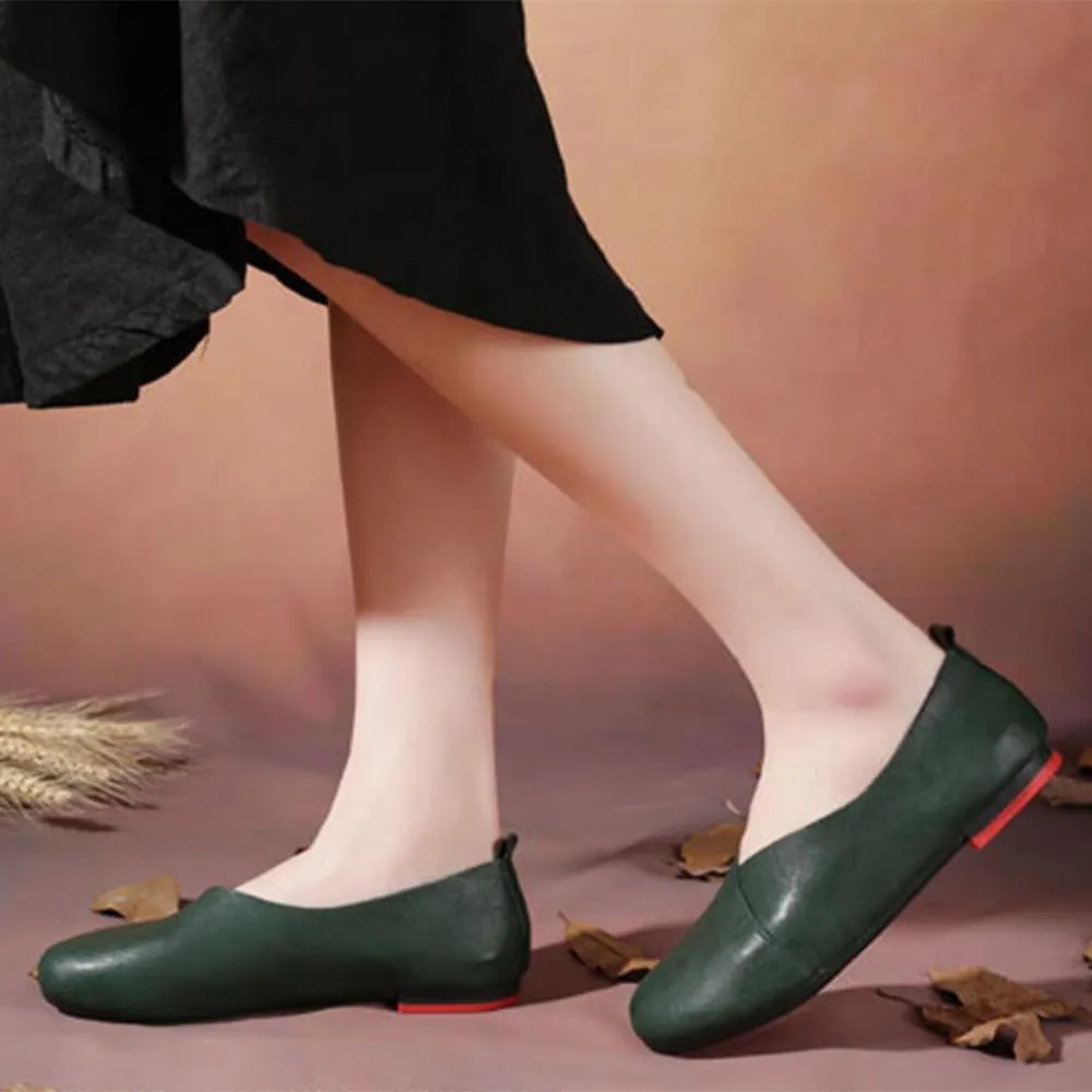 Flexible Spring Casual Leather Flats