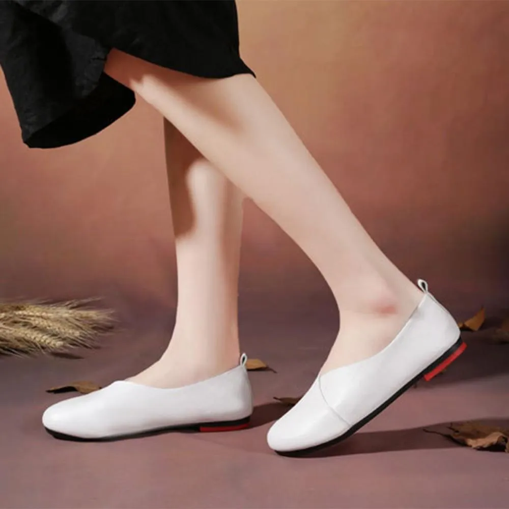 Flexible Spring Casual Leather Flats
