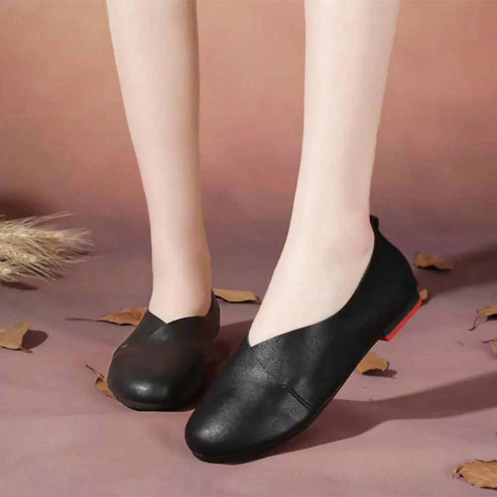 Flexible Spring Casual Leather Flats